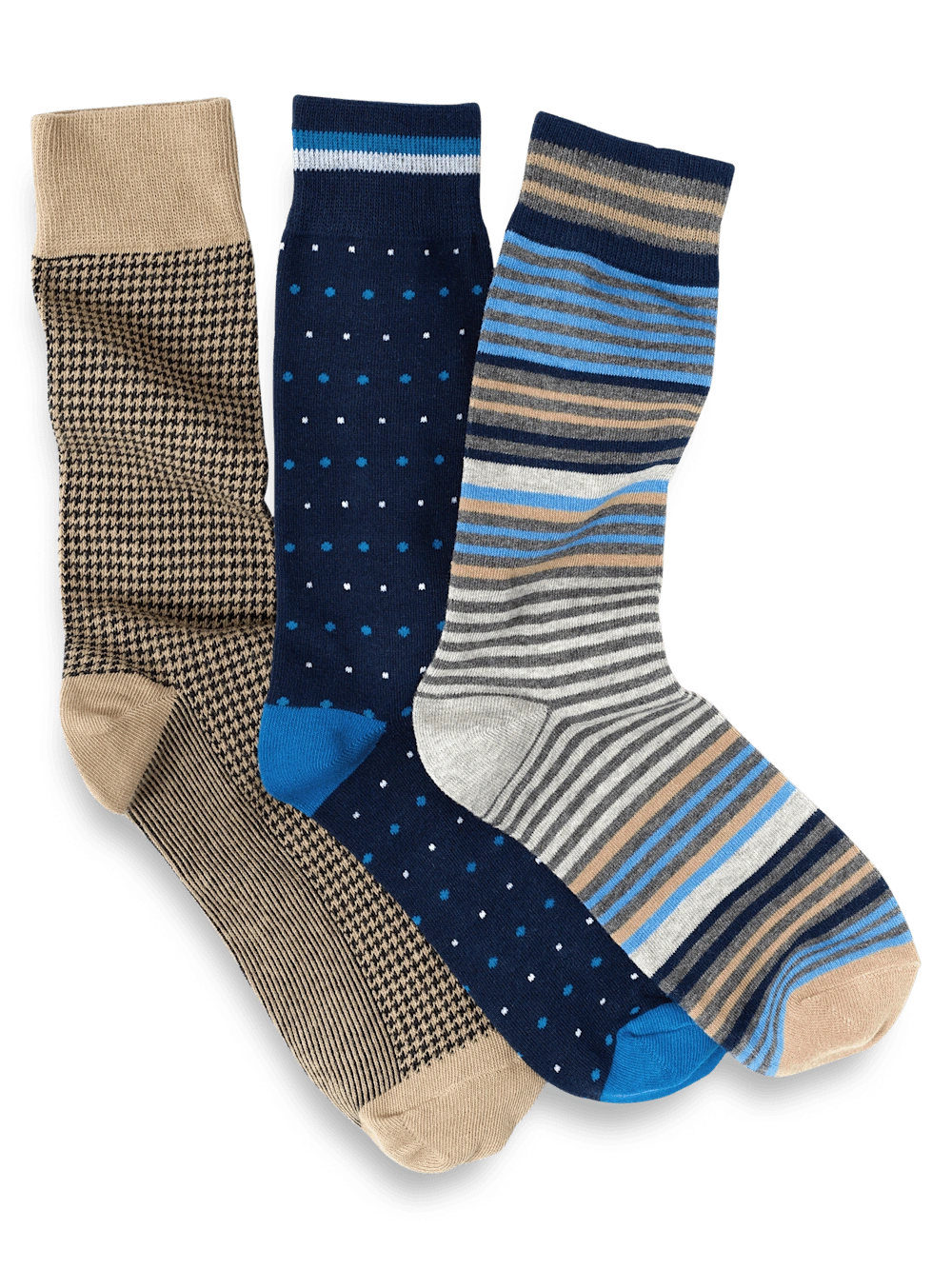 3er Pack Baumwollmix Socken - Blau Multi: Dein täglicher Farbklecks für Füße und Laune!