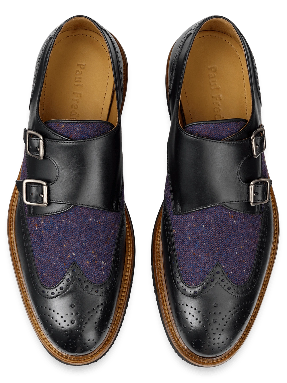 Abe Hybrid Monk Strap: Schwarze Magie trifft Lila! Dein Statement-Schuh für stilvolle Abenteuer.